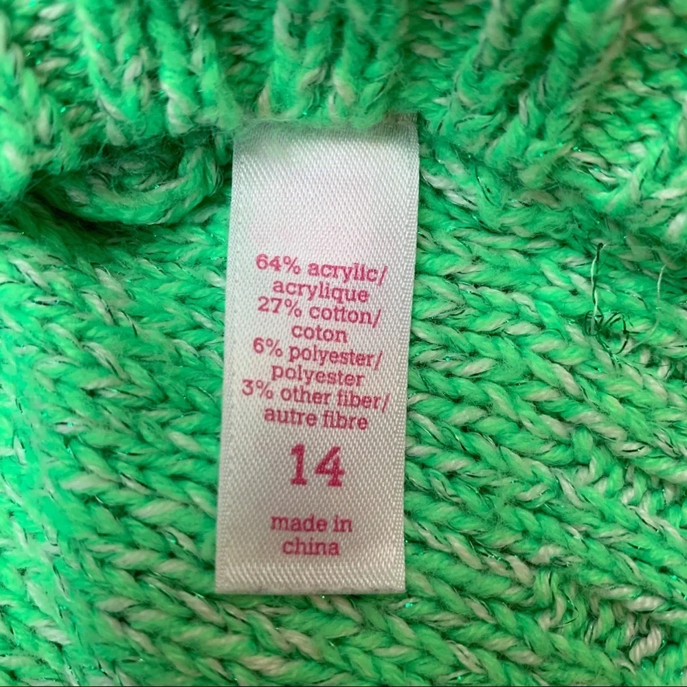 Justice Soft Green Hooded Sweater, 14.